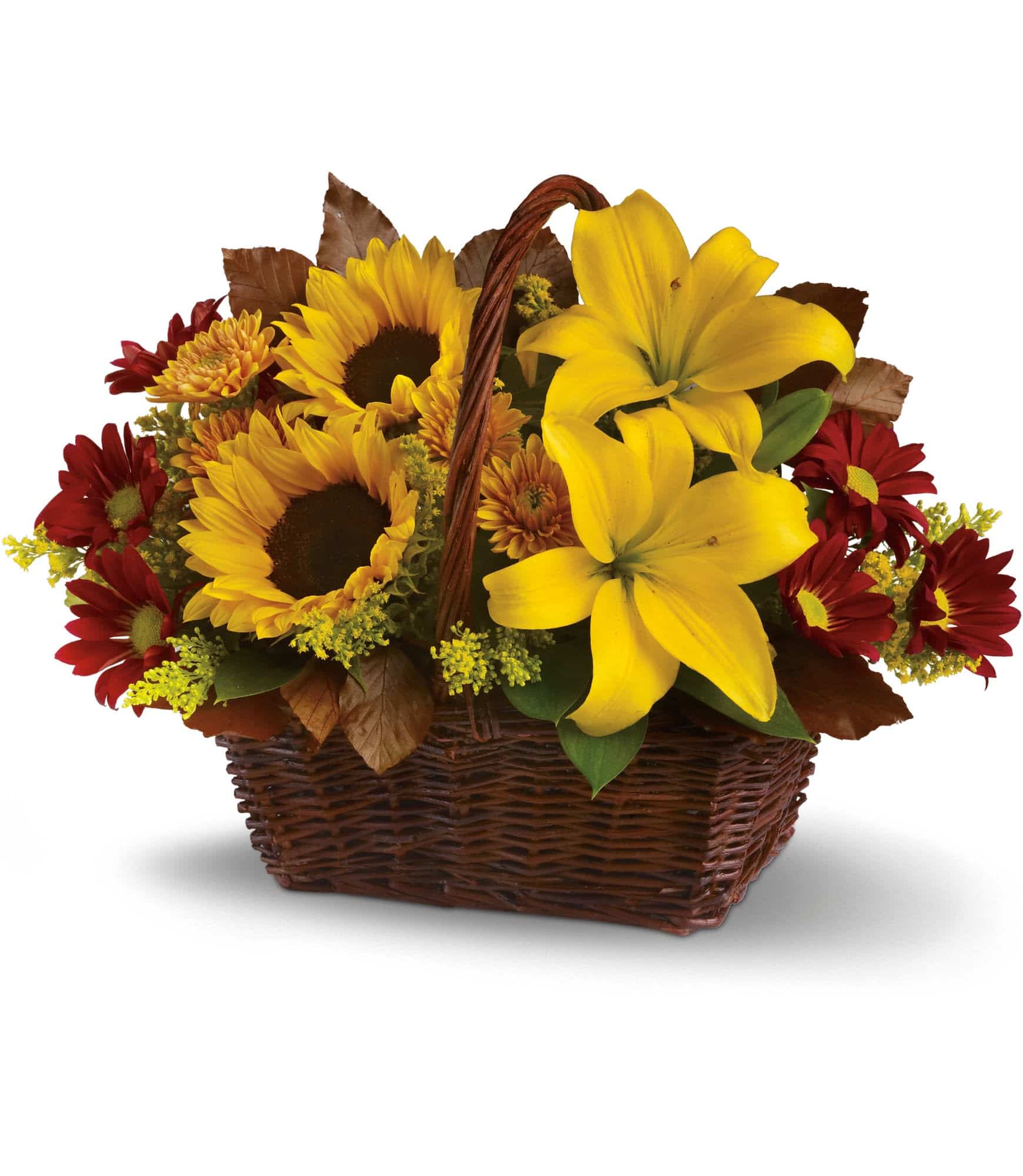 Asiatic Lilies and carnation in basket