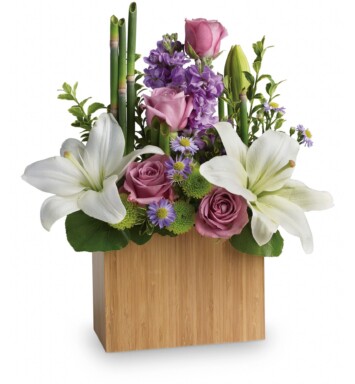 lavender roses with wondrous white lilies