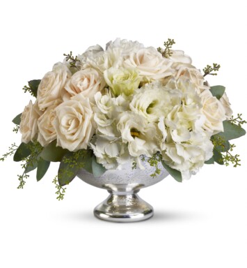 white rose centerpiece
