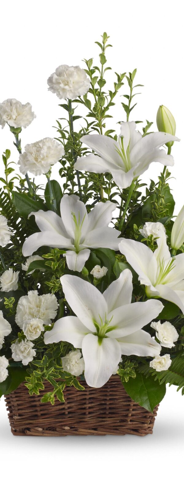Peaceful White Lilies Basket | La Tulipe floral designs