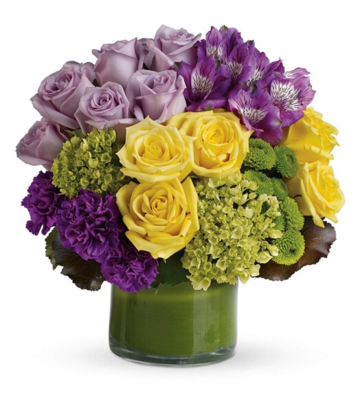 lavender and purple flowers in a vase