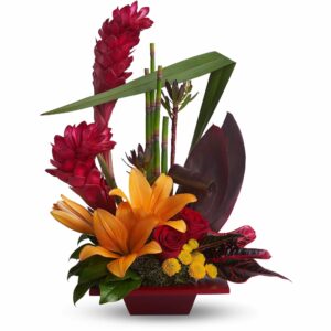 tropical flowers arrangement