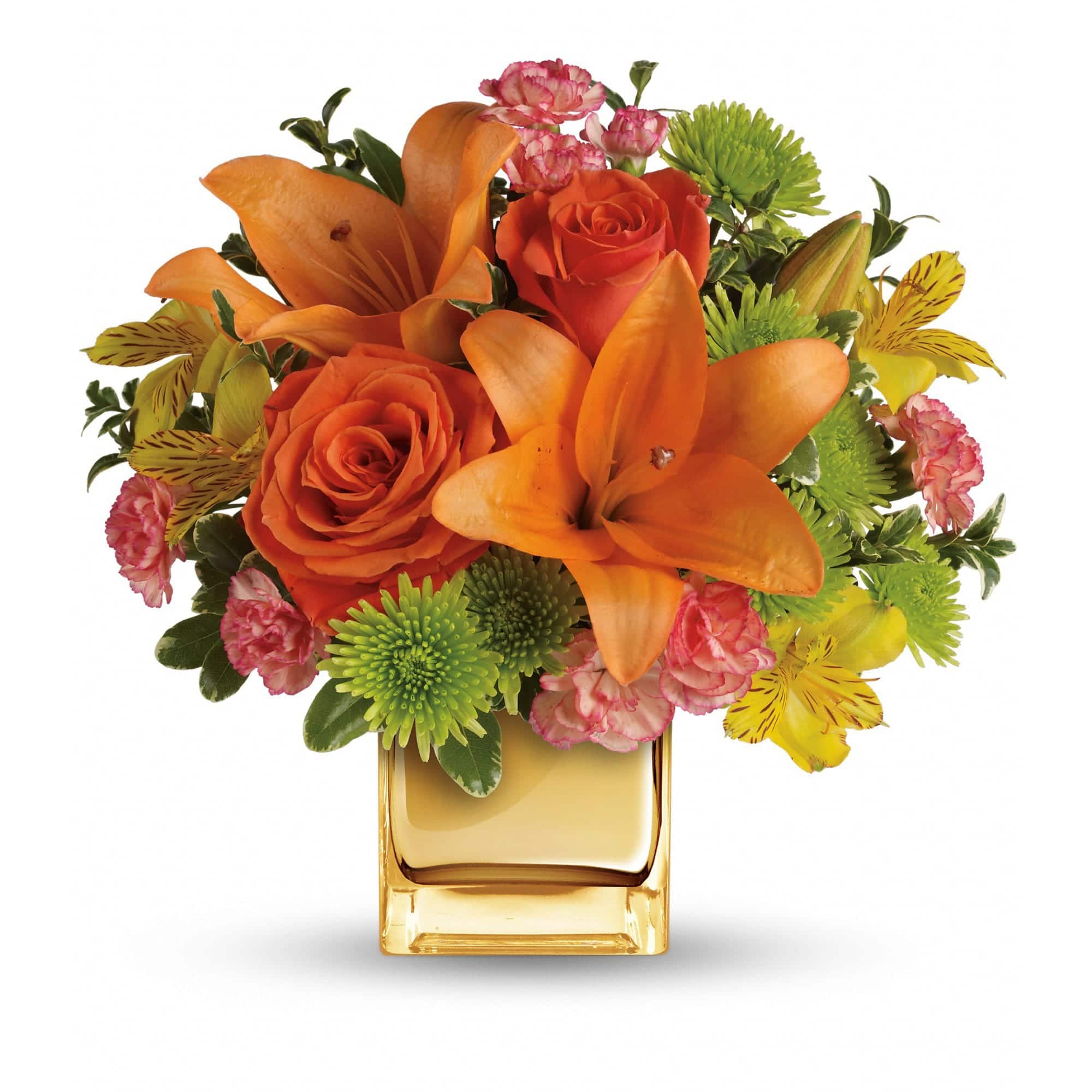 lilies and roses in radiant shades