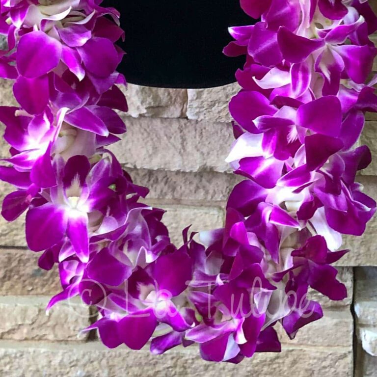 Triple Bombay Purple Orchid Hawaiian Lei La Tulipe Floral Designs 9770