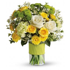 yellow and white roses