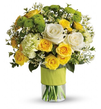 yellow and white roses
